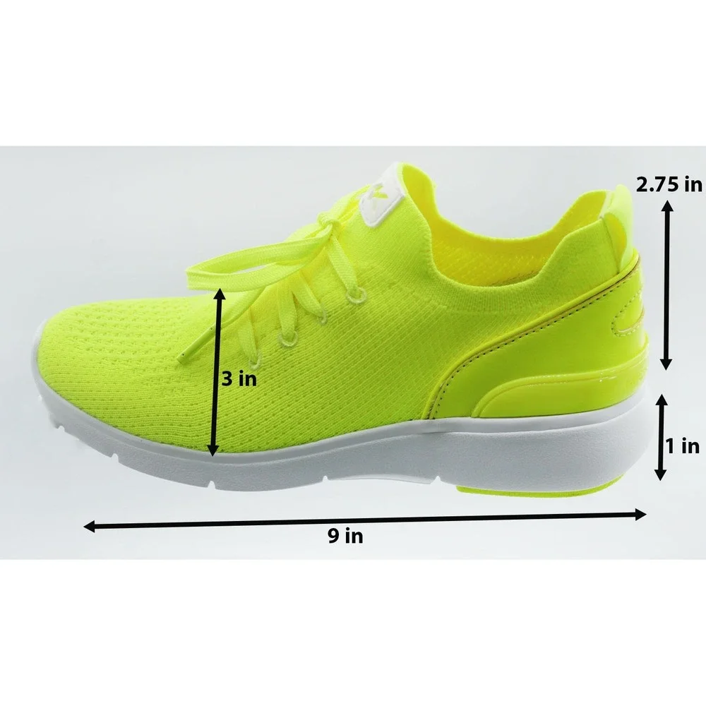 Michael Kors Kyla Trainer Neon Yellow Knit Sneakers 49T9KLFP4D Womens 5M